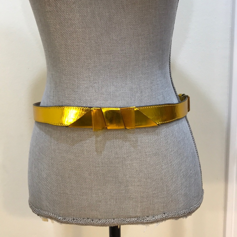 Burberry Rothly leather belt gold sz 85 NWOT